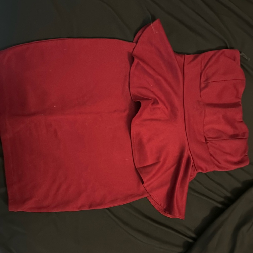 Red wine mini dress